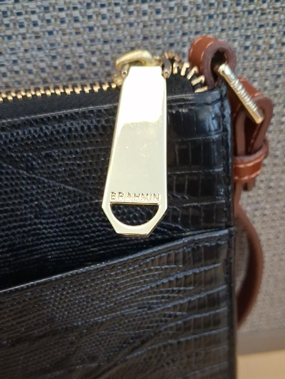 Brahmin Mimosa Crossbody - Black, Gray & Brown - Picture 3 of 7
